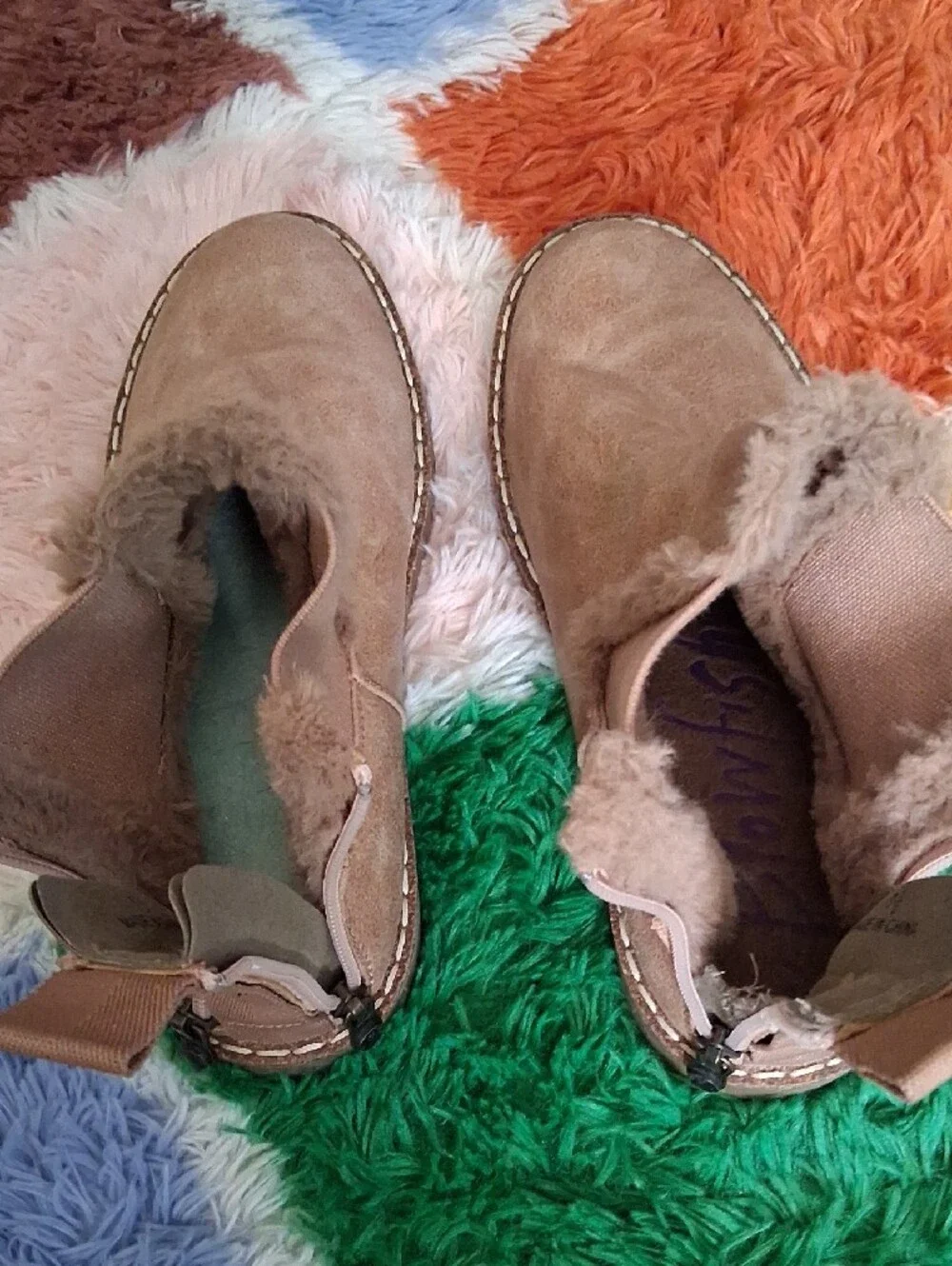 Blowfish Tan Faux-Suede Ankle Booties